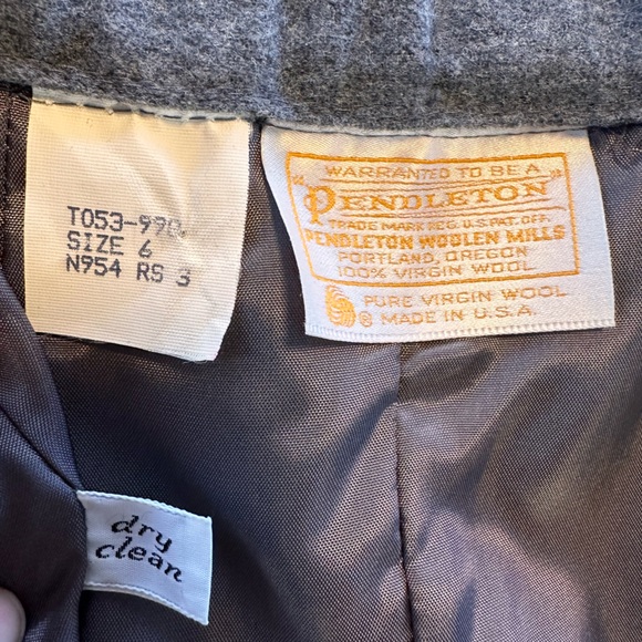 Vintage Pendleton Gray 100% Virgin Wool Blazer XS 6 USA Made Single Button 90s - Picture 9 of 12